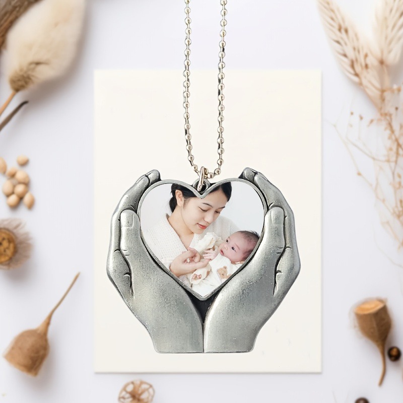 Custom Hands Holding Heart Photo Necklace